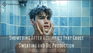 showering after activities that cause sweating and oil production