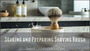 soaking and preparing shaving brush