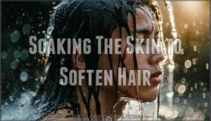 soaking the skin to soften hair