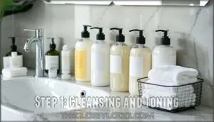 step 1: cleansing and toning