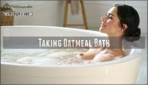 taking oatmeal bath taking oatmeal bath