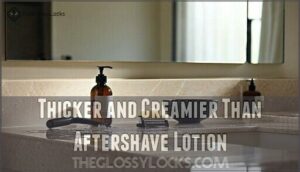 thicker and creamier than aftershave lotion