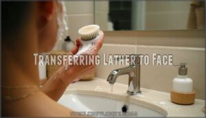 transferring lather to face