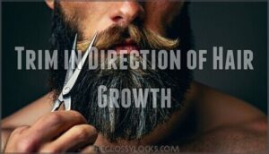 trim in direction of hair growth