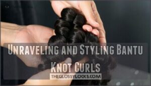 unraveling and styling bantu knot curls