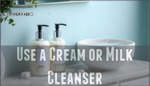 use a cream or milk cleanser