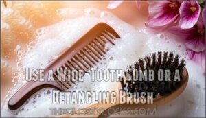 use a wide-tooth comb or a detangling brush