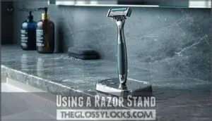 using a razor stand