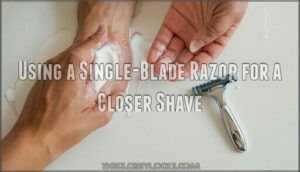 using a single-blade razor for a closer shave