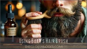 using boar's hair brush
