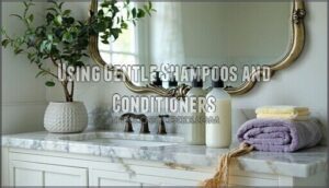 using gentle shampoos and conditioners
