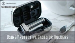 using protective cases or holders
