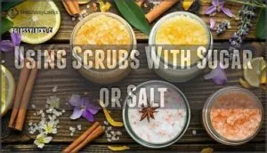 using scrubs with sugar or salt using scrubs with sugar or salt