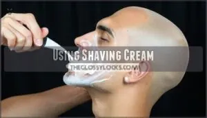 using shaving cream