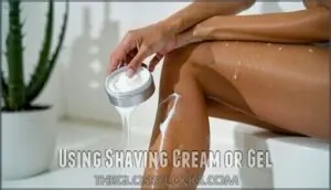 using shaving cream or gel using shaving cream or gel