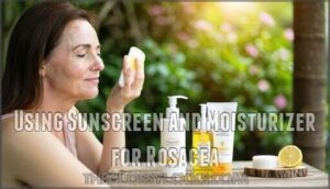 using sunscreen and moisturizer for rosacea