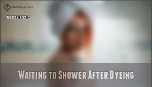 waiting to shower after dyeing