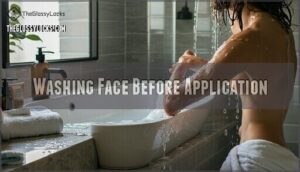 washing face before application