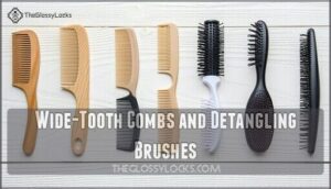 wide-tooth combs and detangling brushes