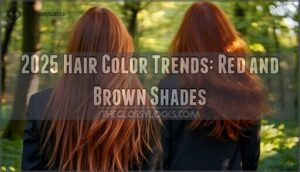 2025 hair color trends: red and brown shades