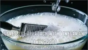 aggressive approach with vinegar and baking soda