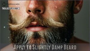 apply to slightly damp beard