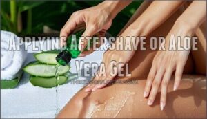 applying aftershave or aloe vera gel