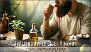 applying apple cider vinegar