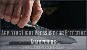 applying light pressure for effective sharpening