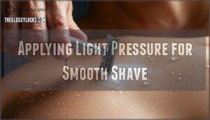 applying light pressure for smooth shave