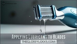 applying lubricant to blades