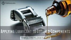 applying lubricant to cleaned components