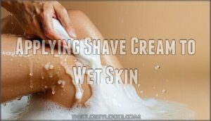 applying shave cream to wet skin