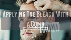 applying the bleach with a comb