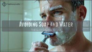 avoiding soap and water