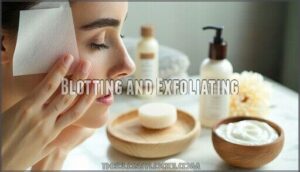 blotting and exfoliating