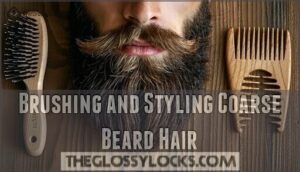 brushing and styling coarse beard hair