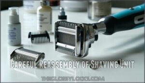 careful reassembly of shaving unit