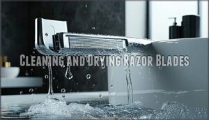 cleaning and drying razor blades