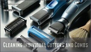 cleaning individual cutters and combs