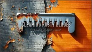 cleaning rusty blades