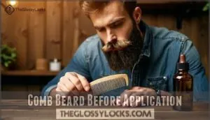 comb beard before application comb beard before application