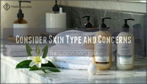 consider skin type and concerns