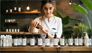 consulting with hair care professionals