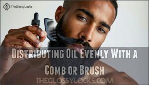 distributing oil evenly with a comb or brush