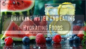 drinking water and eating hydrating foods