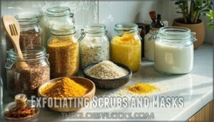 exfoliating scrubs and masks