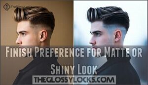finish preference for matte or shiny look