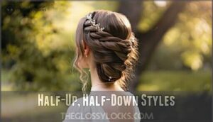 half-up, half-down styles