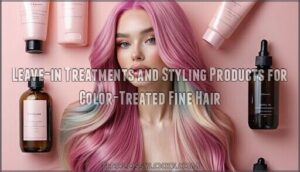leave-in treatments and styling products for color-treated fine hair